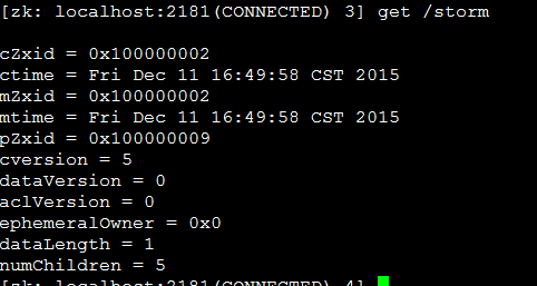 命令行查看zk数据结构